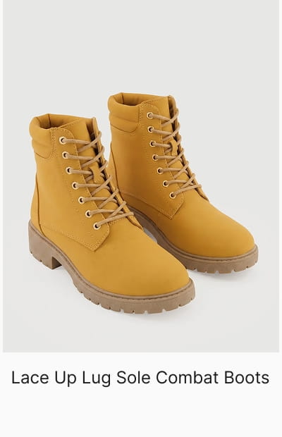 Shop Lace Up Lug Sole Combat Boots