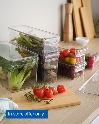 Fridge organizers with food