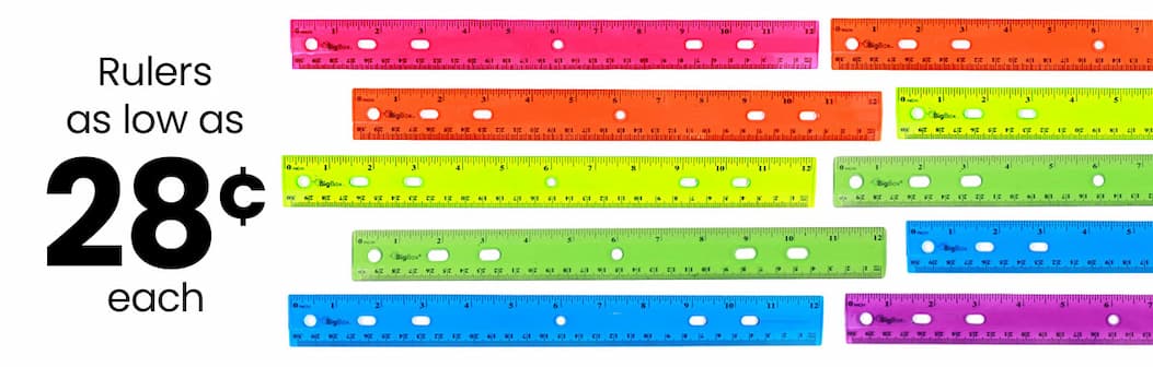 Rulers starting at 28¢ each.