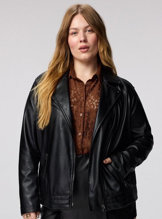 Classic Faux Leather Moto Jacket