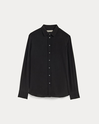 Image | The Must-Have Shirt in Washable Silk | Black