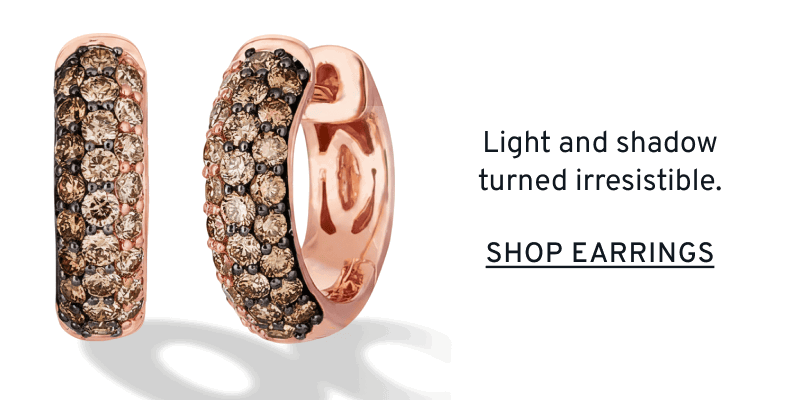 Chocolate diamond hoop earrings. Light and shadow turned irresistible. Click to Shop Earrings