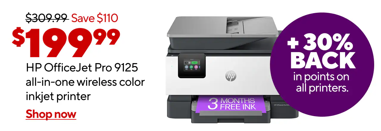 HP Office Jet Pro 9125 $199.99 Save $110