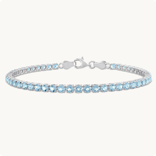 Sky Blue Topaz Tennis Bracelet in Sterling Silver