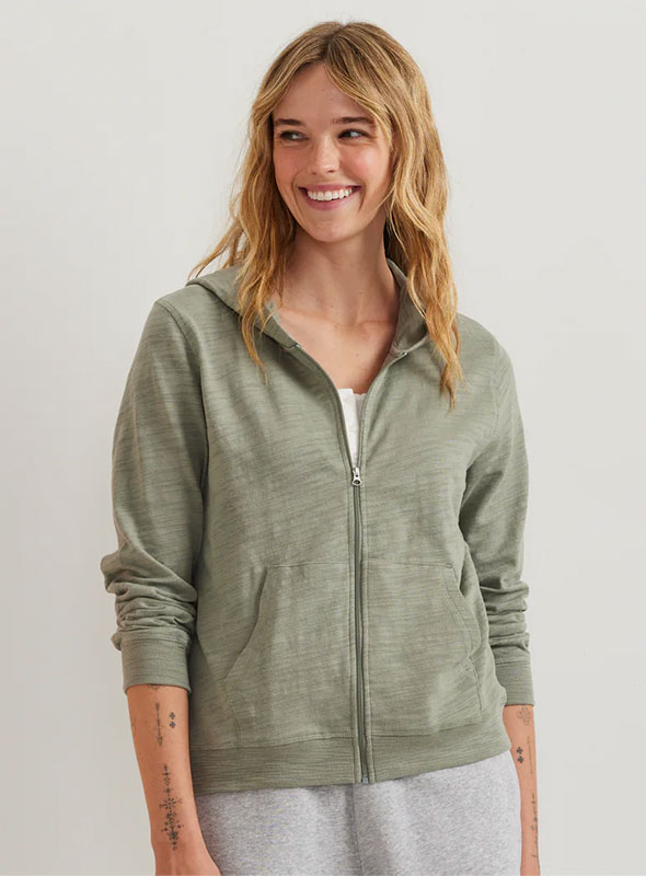 Women's Waverly Cotton Slub Full-Zip Sweatshirt
