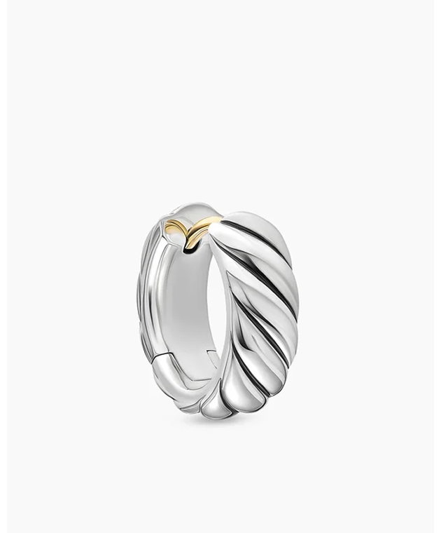 Sculpted Cable Hoop EarringSterling Silver, 12.8mm