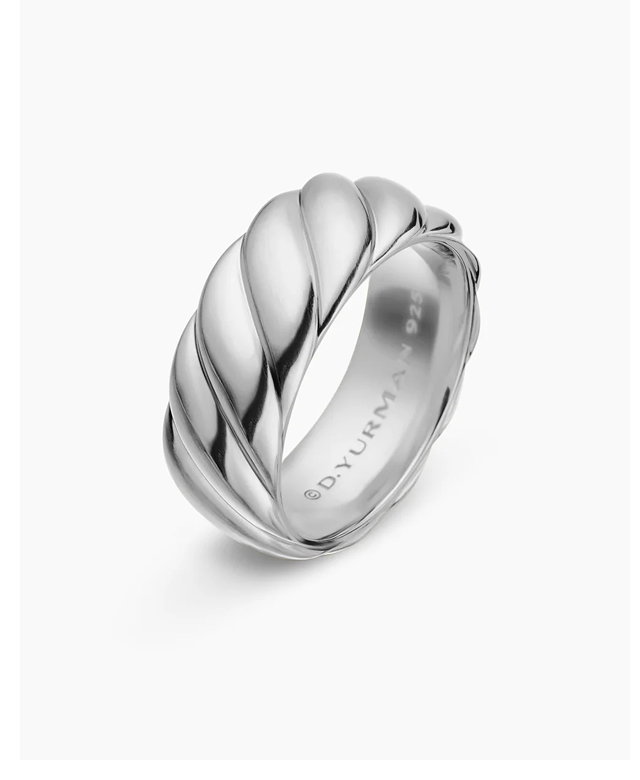 Sculpted Cable Contour Band RingSterling Silver, 9mm