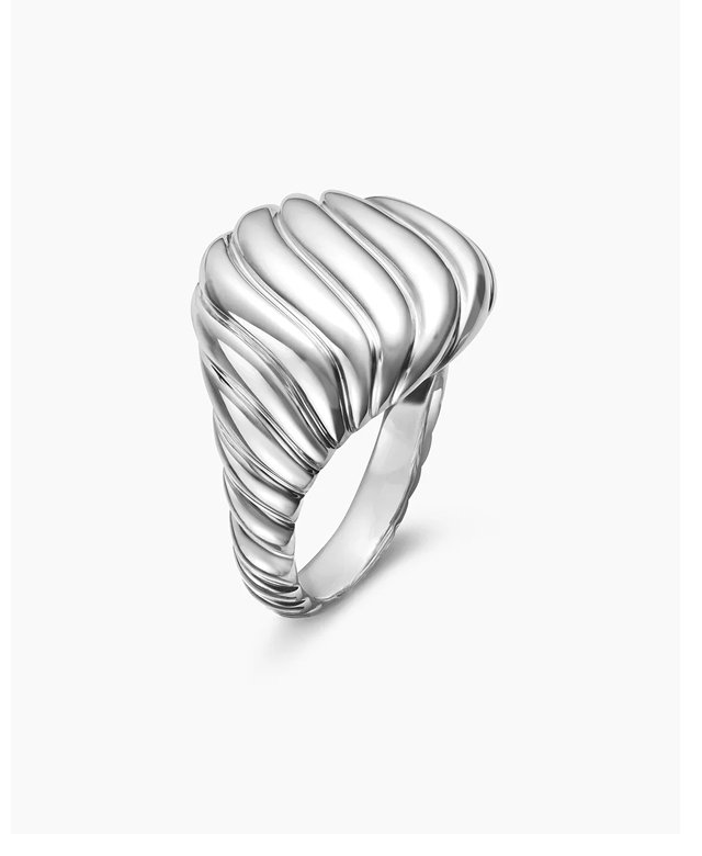 Sculpted Cable Pinky RingSterling Silver, 13mm