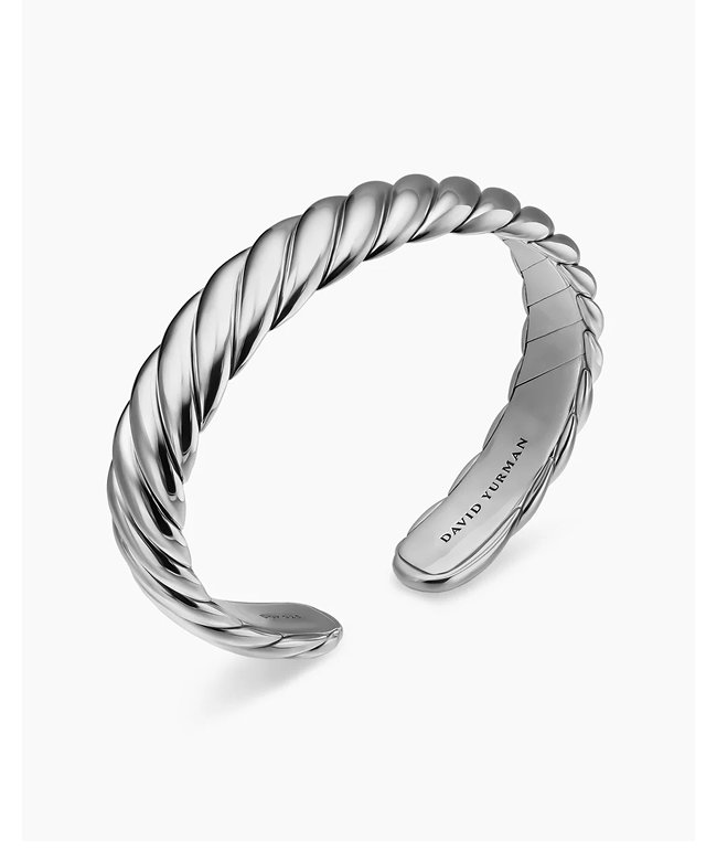 Sculpted Cable Flex BraceletSterling Silver, 11mm