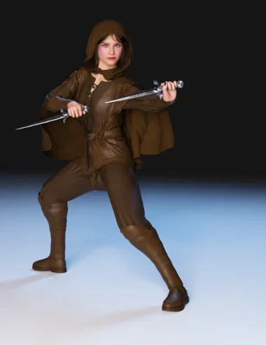 FG Kali Knife Fighting Poses and Prop for Genesis 9 Feminine
