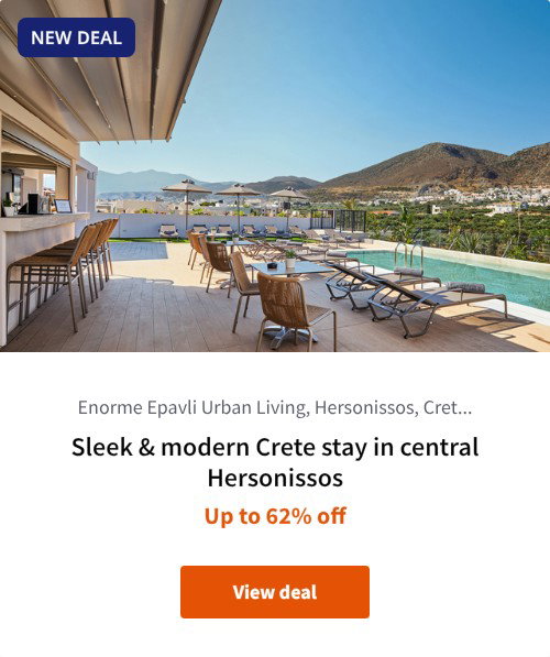 Sleek &amp; modern Crete stay in central Hersonissos
