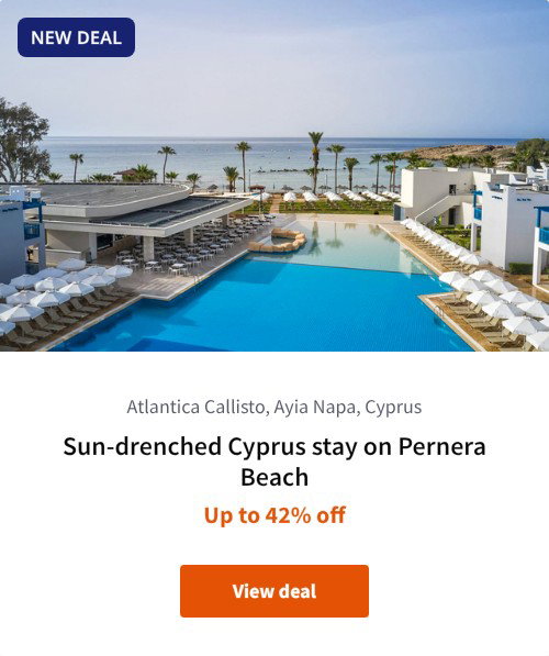 Sun-drenched Cyprus stay on Pernera Beach