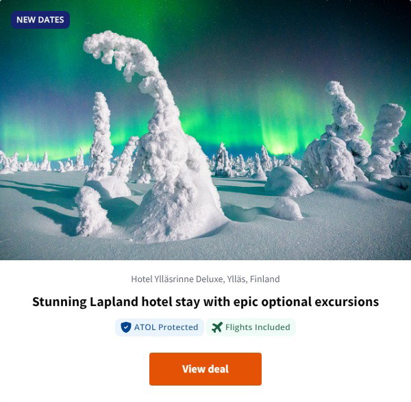 Stunning Lapland hotel stay with epic optional excursions