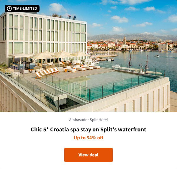 Chic 5* Croatia spa stay on Split's waterfront
