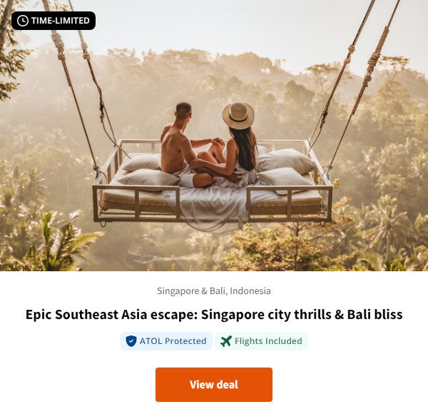 Epic Southeast Asia escape: Singapore city thrills & Bali bliss