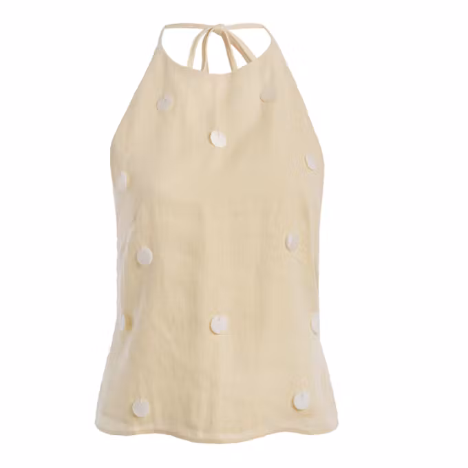 Oceane Embellished Linen Top