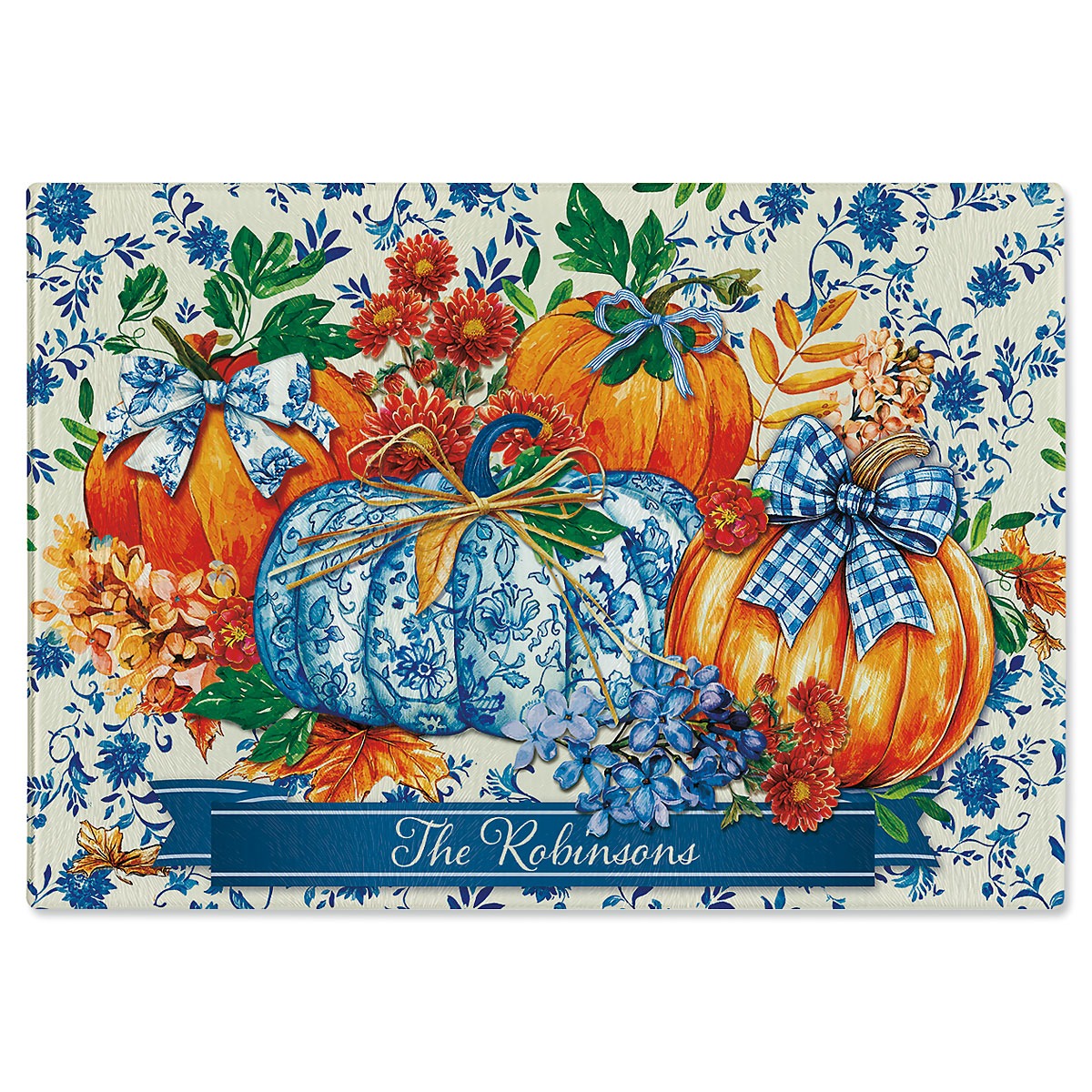 Image of Thanksgiving Glass Personalized Cutting Board