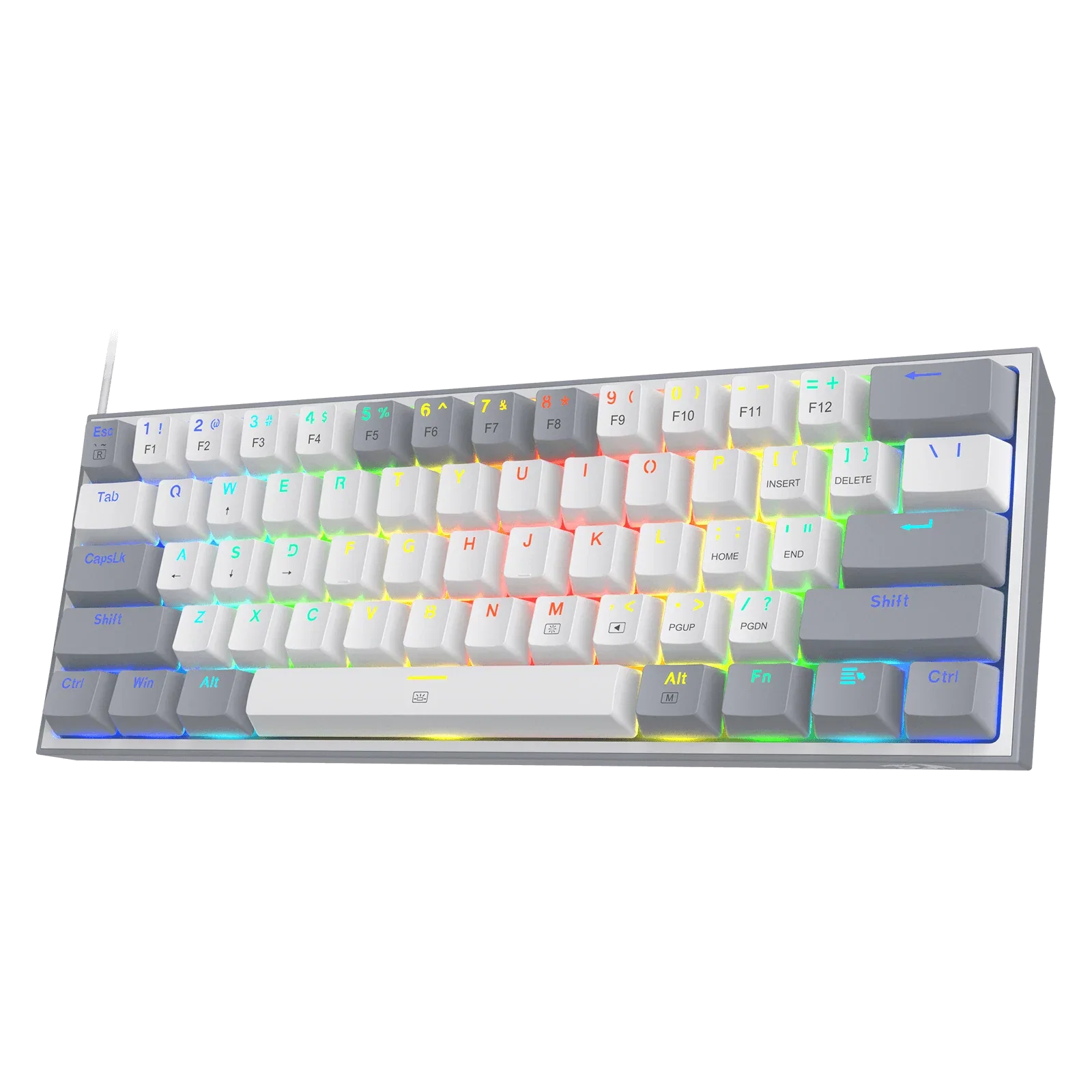 Image of FIZZ K617 60 White & Grey Small Mechanical keyboard