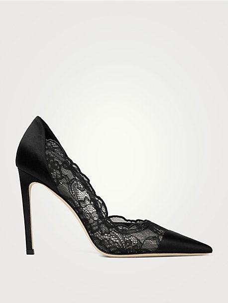 Brigitte Lace And Satin Pumps