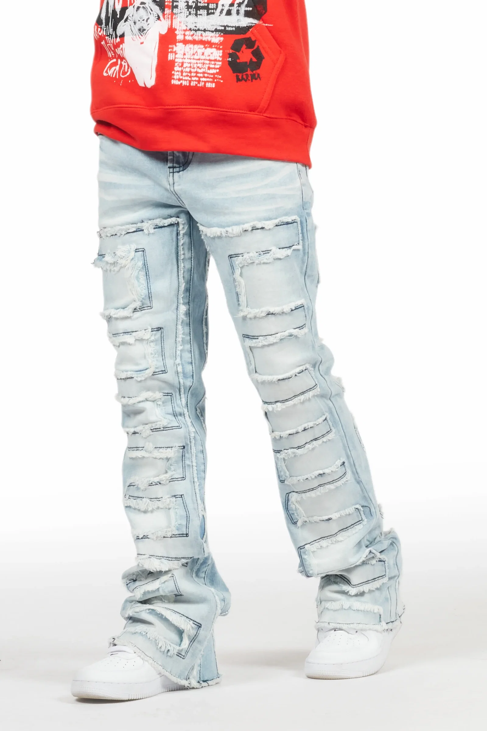 Image of Boys Shake Blue Stacked Flare Jean