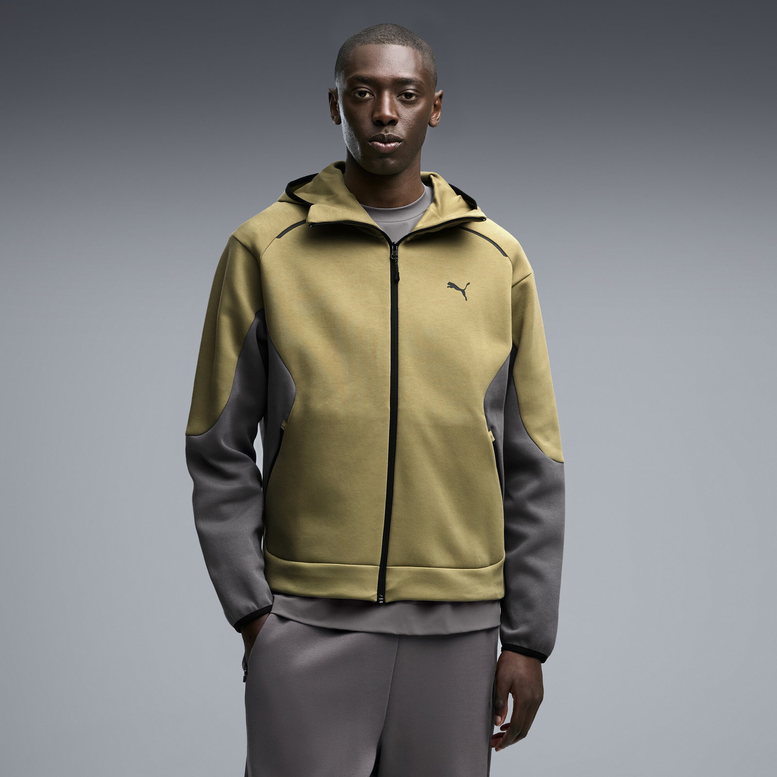 PUMATECH Men's Relaxed Zip-Up Hoodie