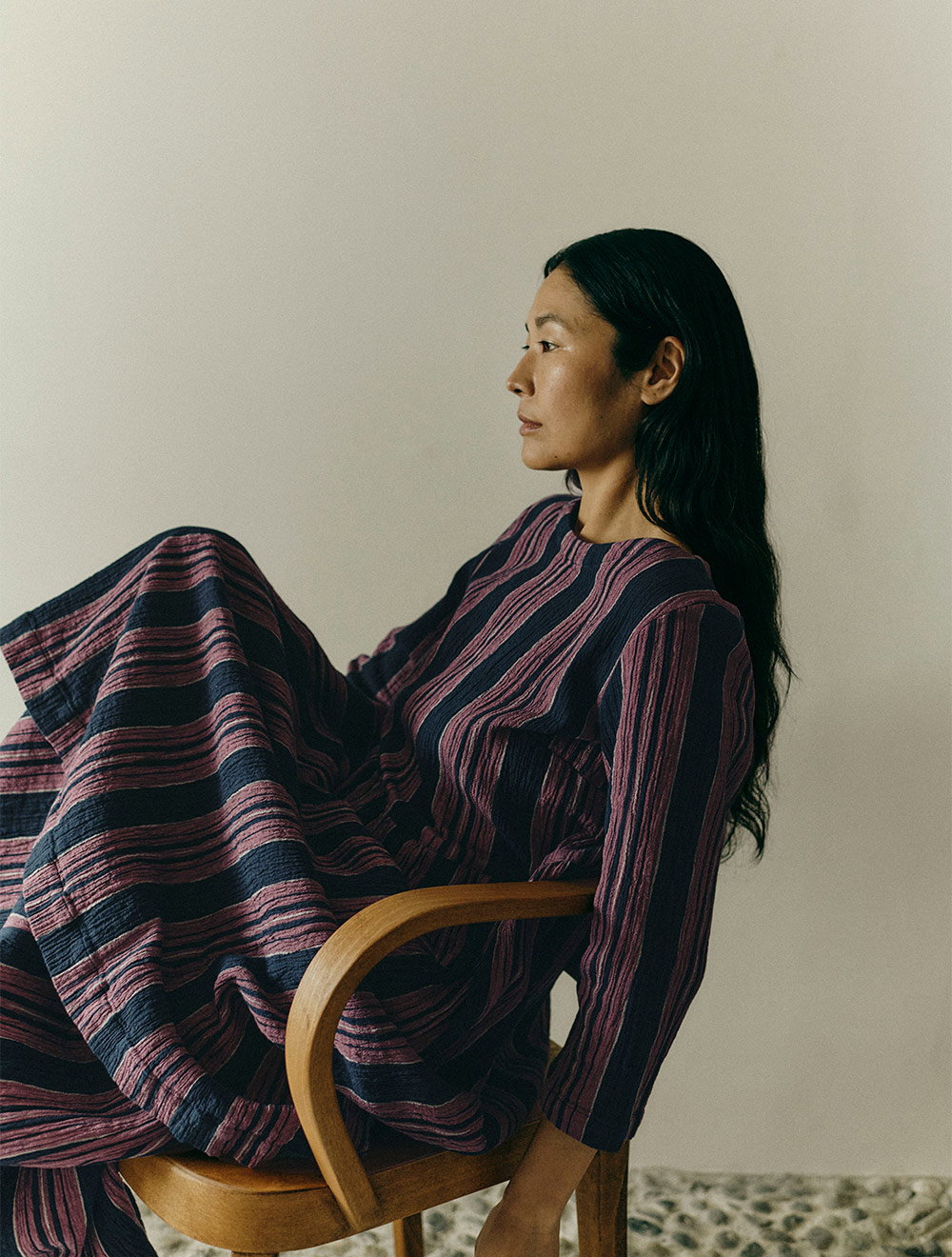 Freya Stripe Crinkle Cotton Dress