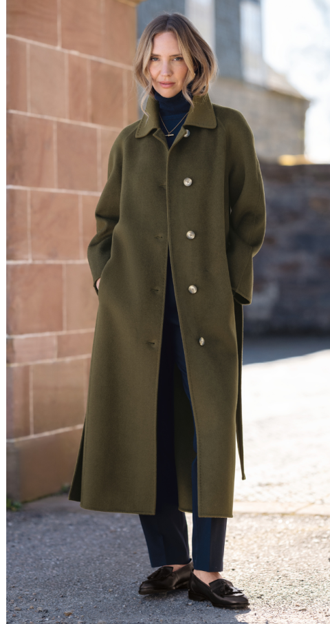 Ladies Belted Raglan Coat