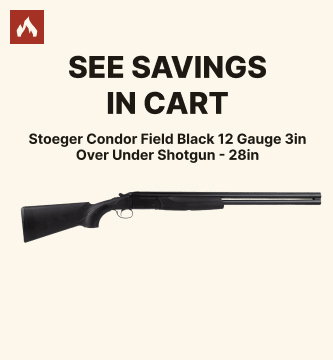 See Savings in Cart on Stoeger Condor Field Black 12 Gauge 3in Over Under Shotgun - 28in