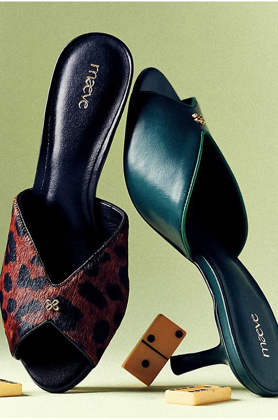 Maeve Peep-Toe Kitten Heels