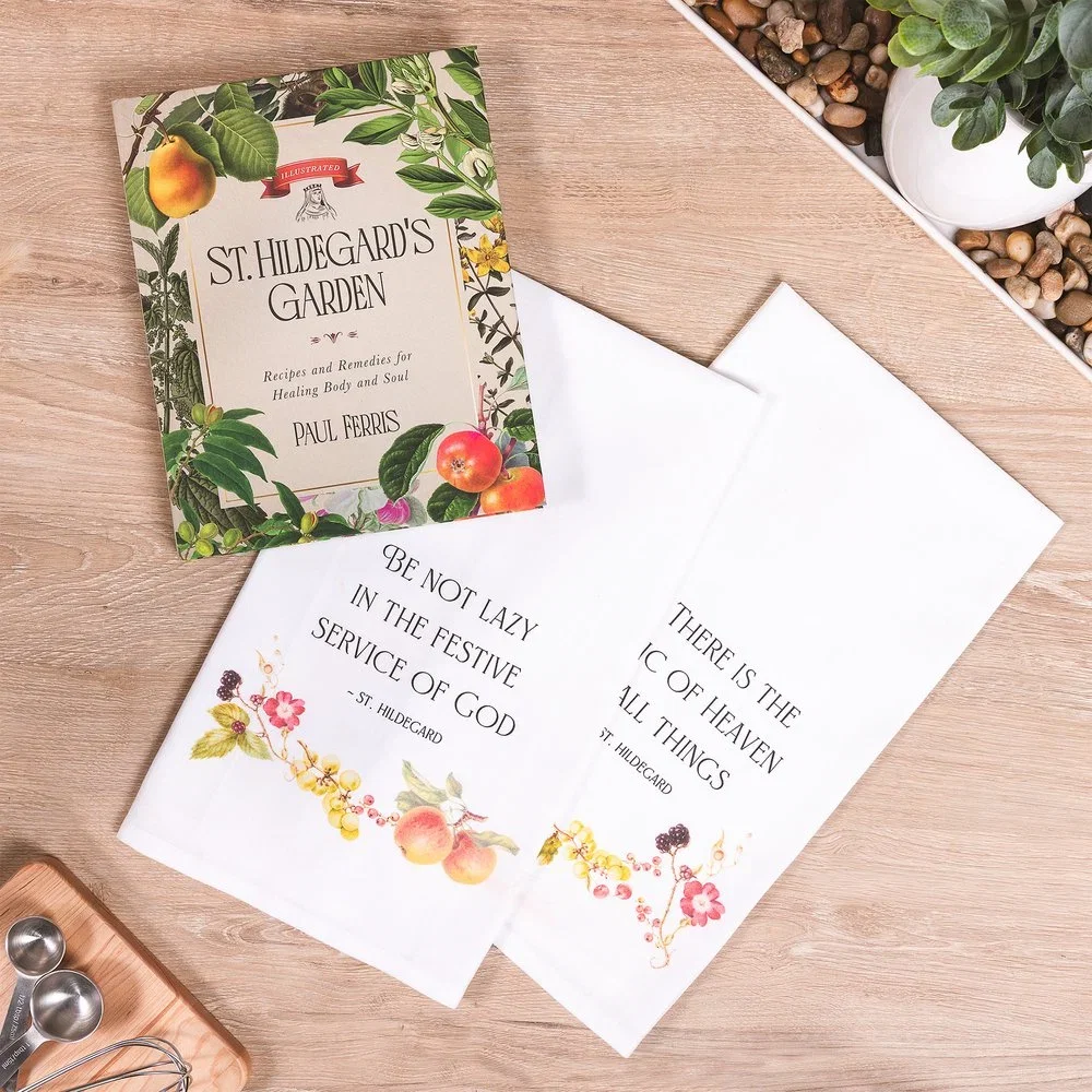 St. Hildegard's Garden Book & Dish Towel Set
