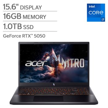 Acer Nitro V 15.6-inch Gaming Laptop with Intel Core i7 Processor and NVIDIA GeForce RTX 5050 Graphics
