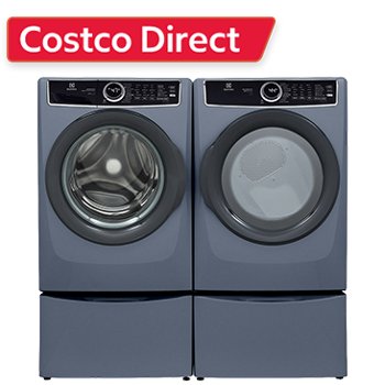 Electrolux Front Load 4.5 cu. ft. Washer with LuxCare Plus Wash and 8.0 cu. ft. Electric Dryer with Perfect Steam with Storage Pedestals