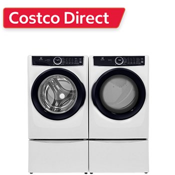 Electrolux Front Load 4.5 cu. ft. Washer With LuxCare Plus Wash and 8.0 cu. ft. ELECTRIC Dryer With Perfect Steam with Storage Pedestals
