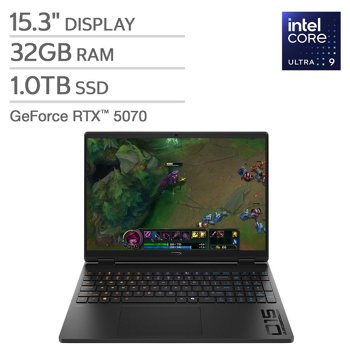 HP HyperX OMEN 15.3-inch Gaming Laptop with Intel Core Ultra 9 Processor and GeForce RTX 5070 Graphics