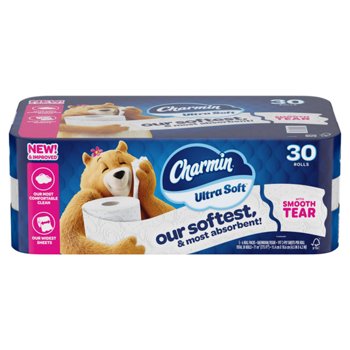Charmin Ultra Soft Bath Tissue, 2-ply, 197 Sheets, 30 Rolls