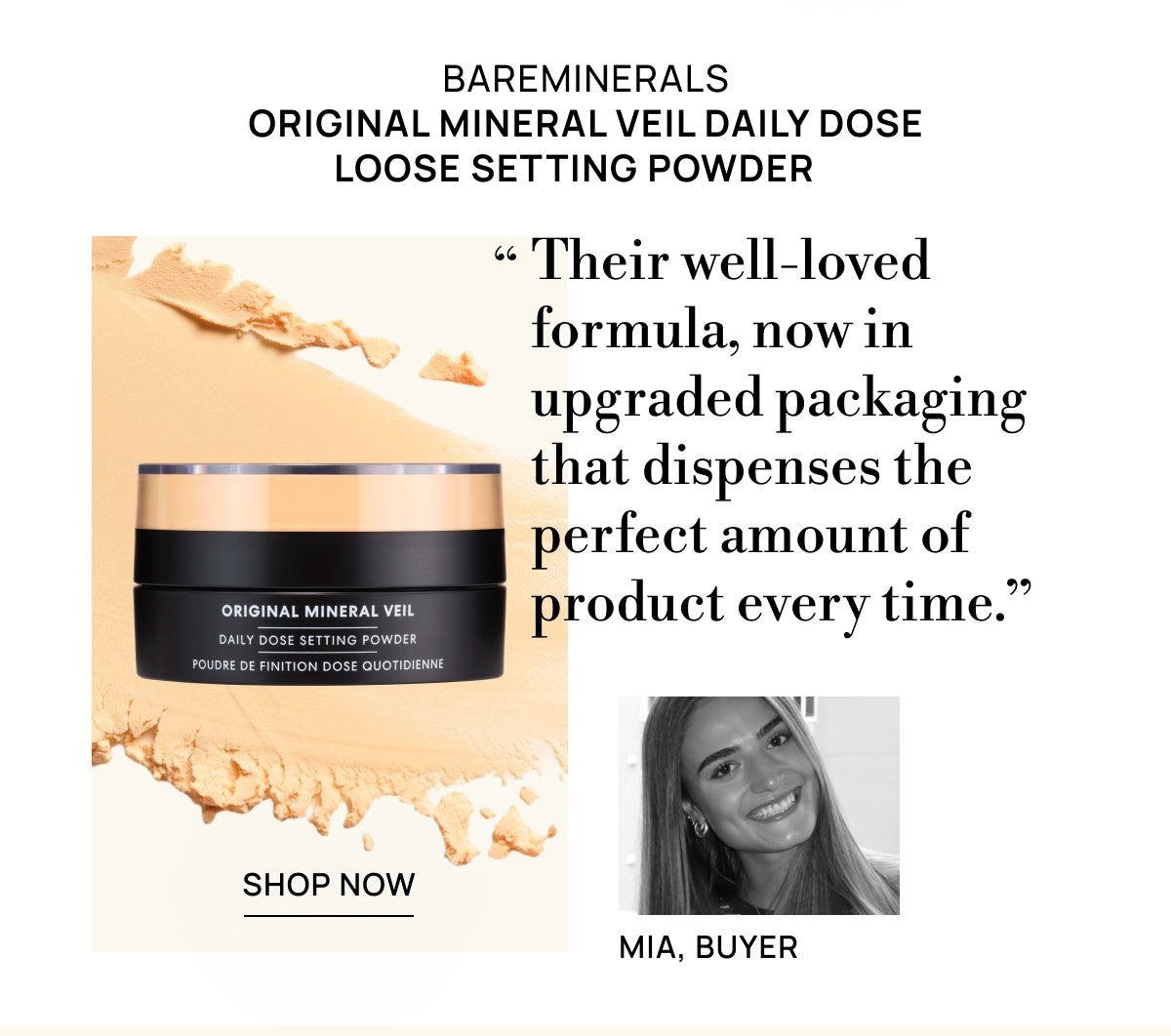 bareMinerals ORIGINAL Mineral Veil Talc-Free Daily Dose Loose Setting Powder 13g (Various Shades)