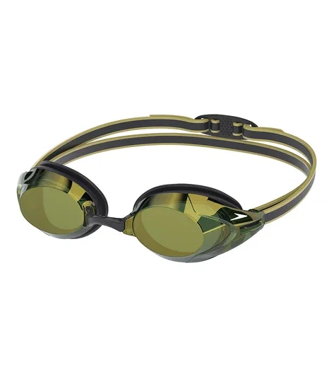 Speedo Vanquisher 3.0 Mirrored Goggle - Black/Emerald/Gold Mirror 