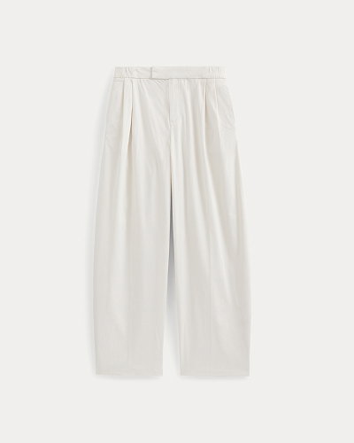 Image | Barrel-Leg Pant in Organic Cotton Sateen | Bone