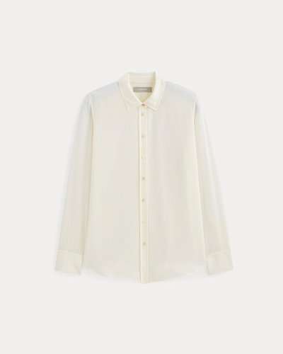 Image | The Must-Have Shirt in Washable Silk | Off-White