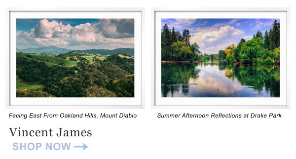 Facing East From Oakland Hills, Mount Diablo & Summer Afternoon Reflections at Drake Park - Vincent James