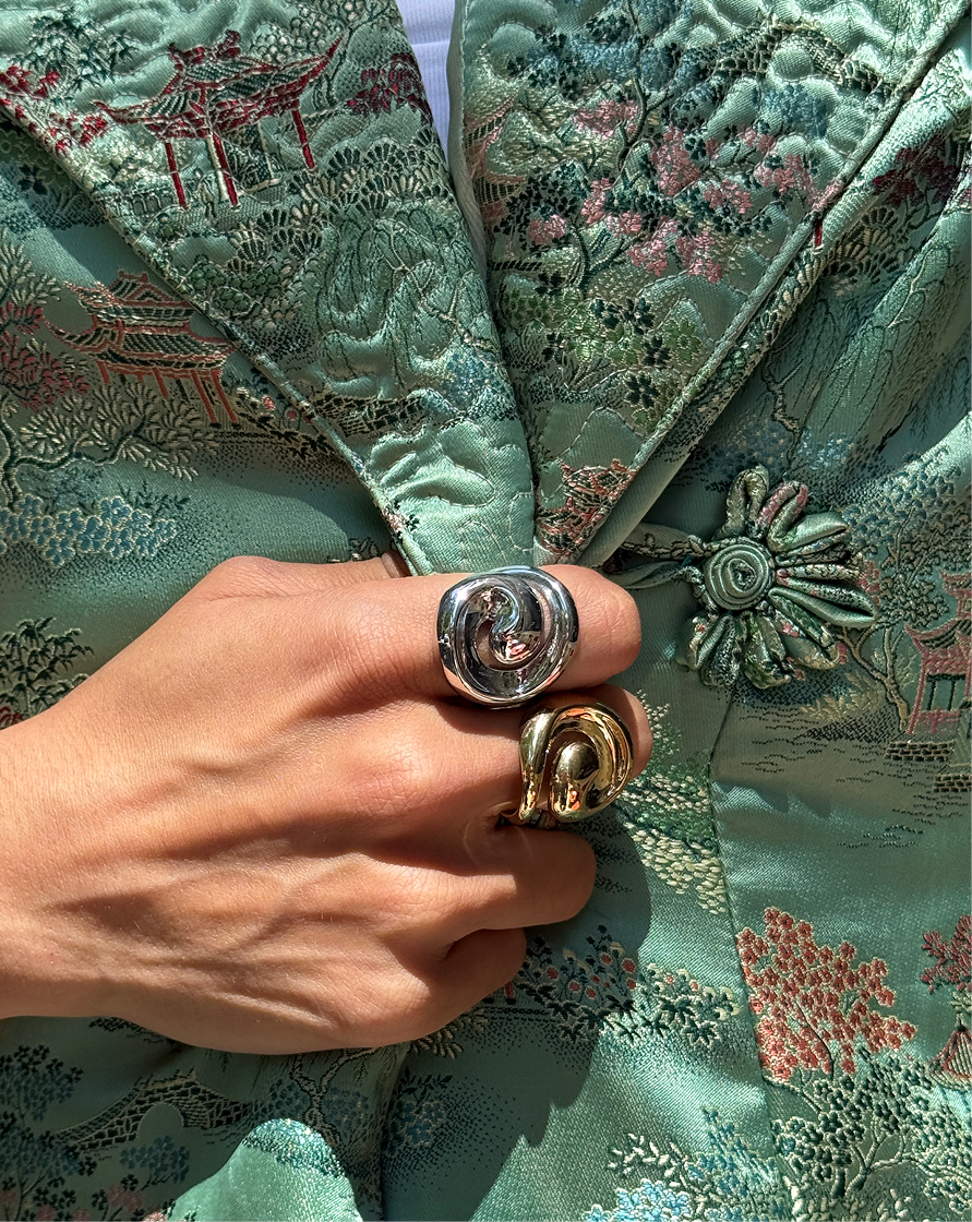renzo ring in silver and gold
