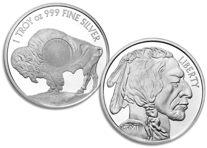 1 oz Sunshine Buffalo Silver Round (New, MintMark SI)