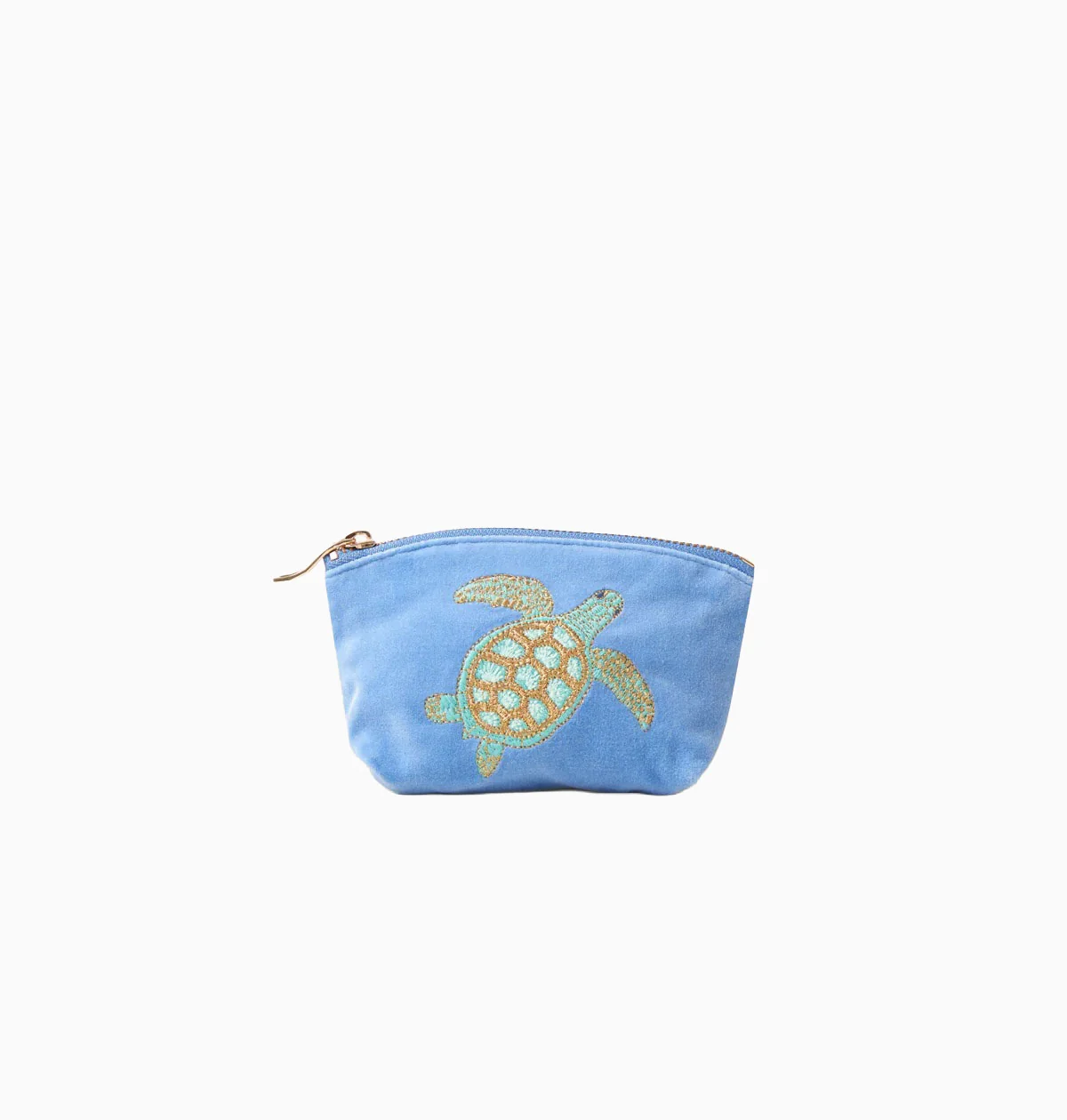 Image of 71823 - Swimming Turtle Blue Velvet Coin Purse