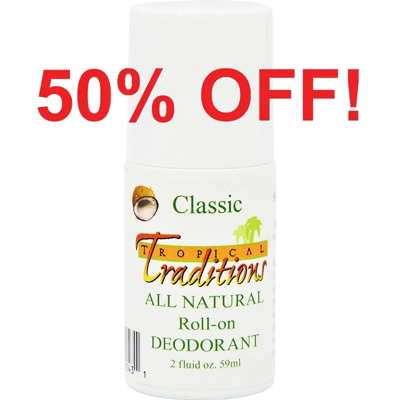 Image of Aluminum-Free Virgin Coconut Oil Deodorant Roll-on - Classic - 2 oz.