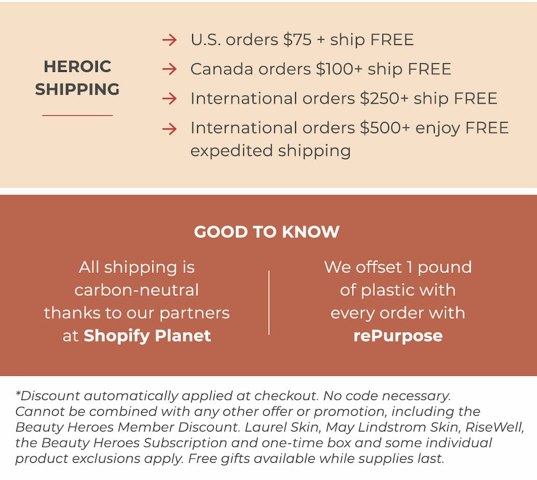 Heroic Shipping + Good to Know