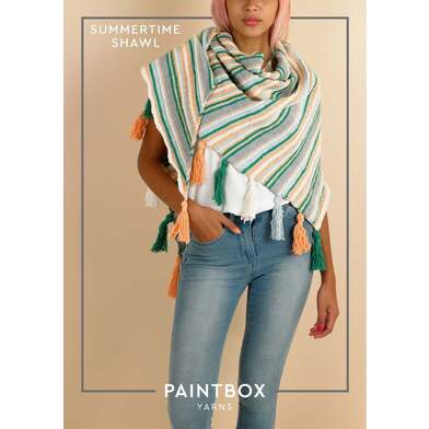 FREE Summertime Knit Shawl in Paintbox Yarns Cotton DK