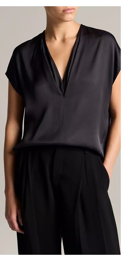 Double V Neck Top In Ink