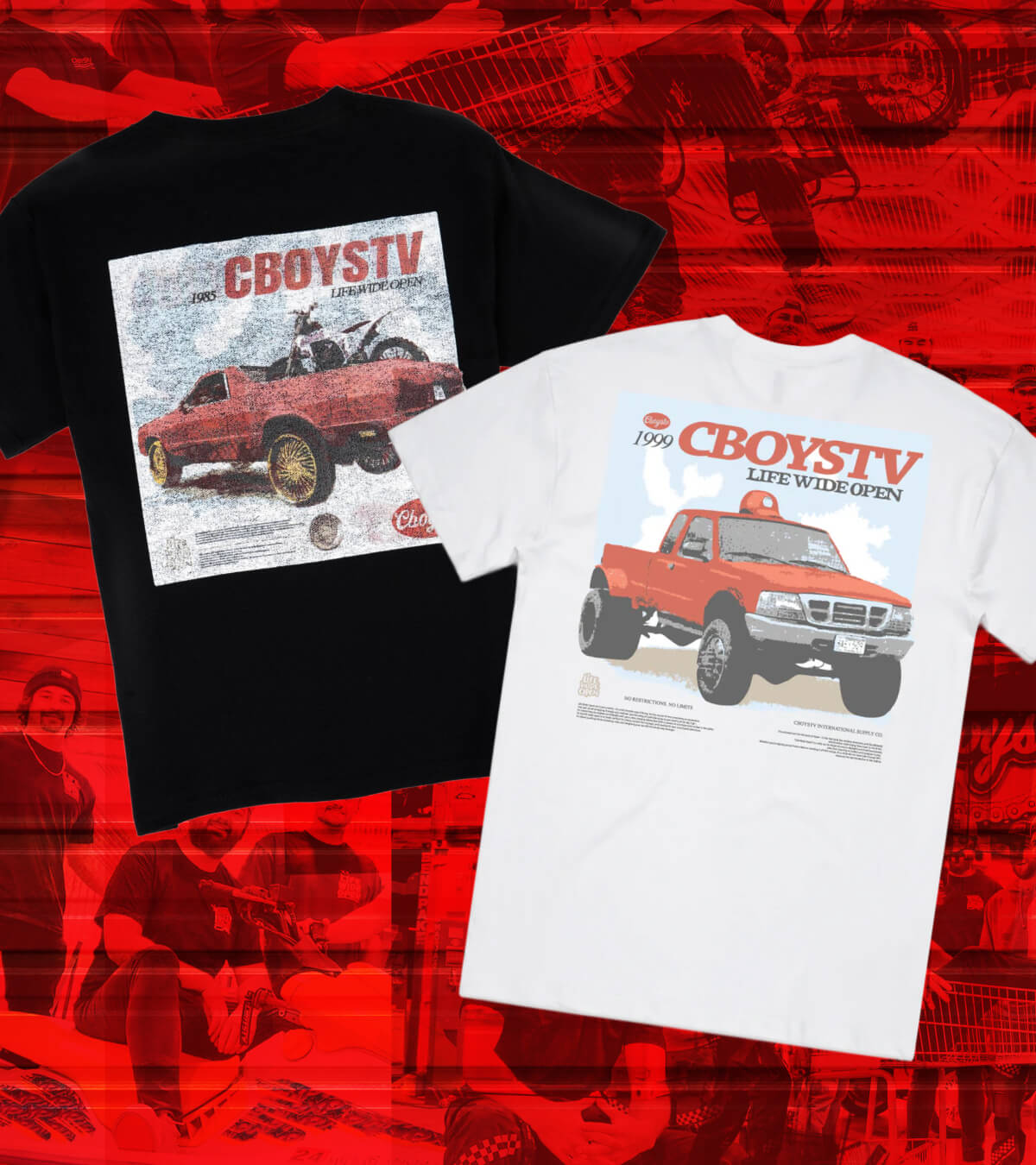 Shop CBoysTV for graphic tees and hoodies.