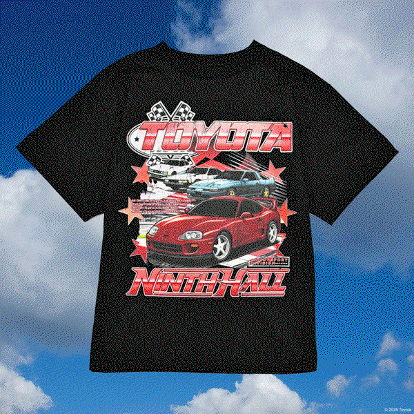 Shop Toyota x Ninth Hall | A gif displaying different shirts from the collection