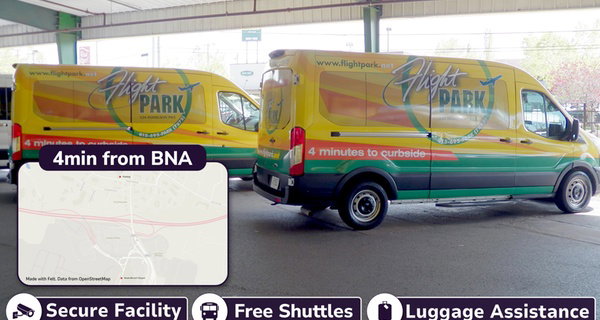 3, 5, 7, or 10-Days of Valet Airport Parking at BNA Up To 30% Off